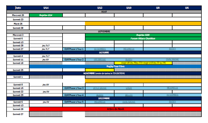Calendrier EDR 2025-2026